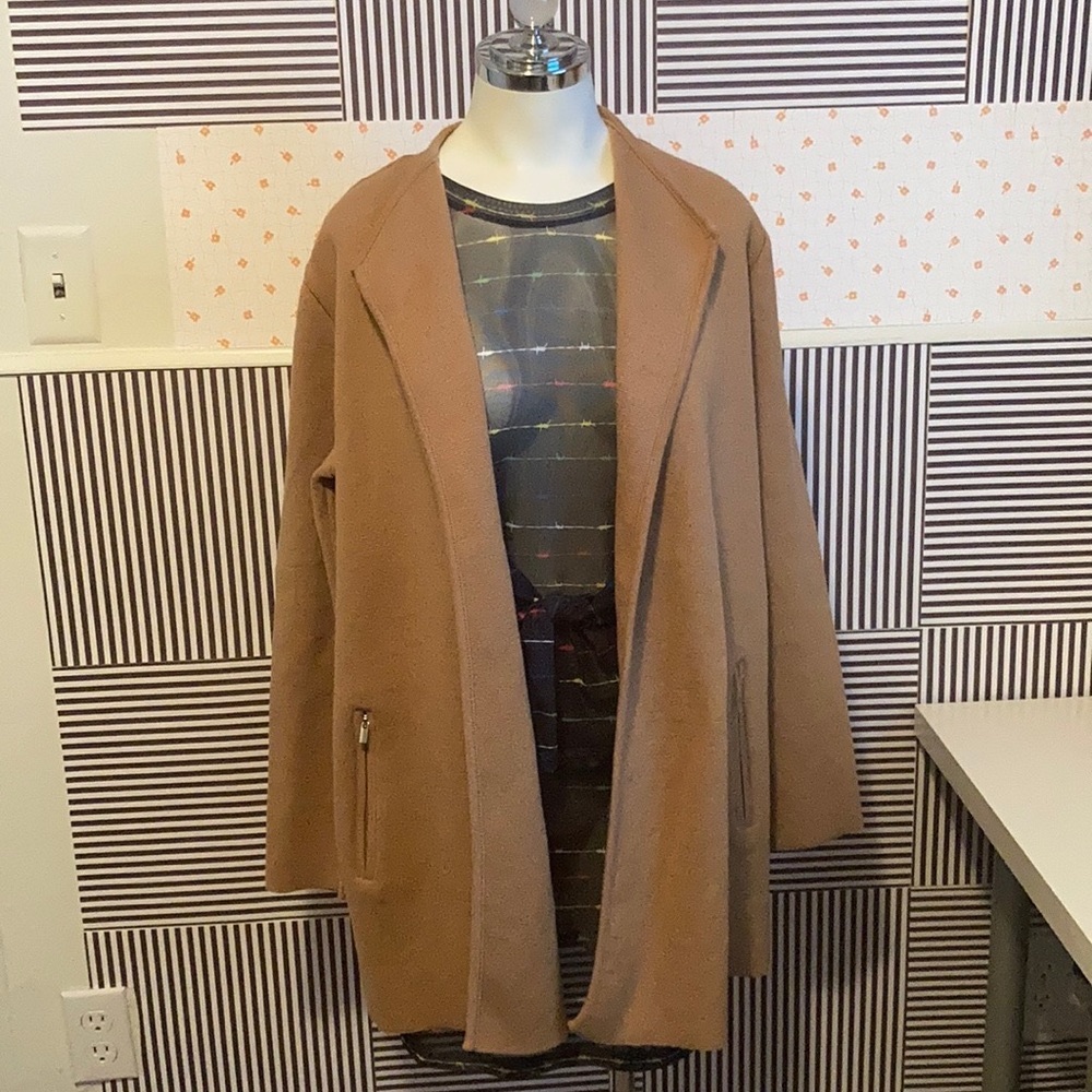 100% cotton XL camel open cardi